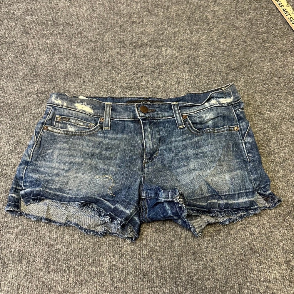 Joe's Jeans Shorts Womens Size 26 Blue Distressed Cutoff Denim Low Rise Frayed
